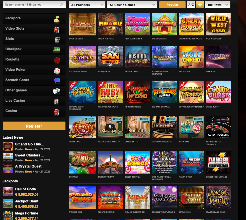 videoslots casino games