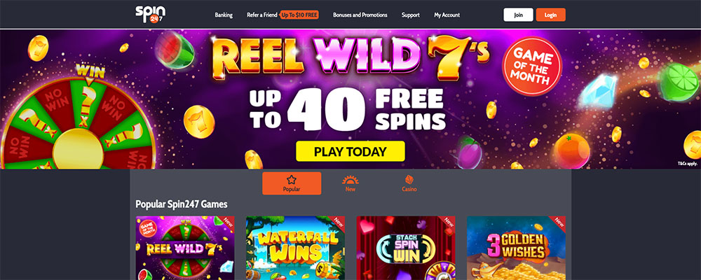 spin 247 casino no deposit bonus